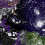 A graphic of Hurricane Irma gaining steam in the Atlantic Ocean.
