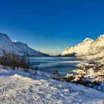 Graphic of an Arctic lake town